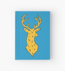 orange on blue deer Hardcover Journal