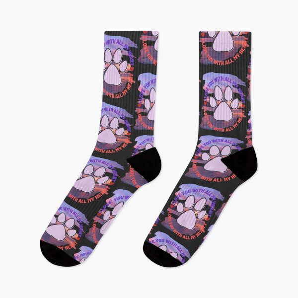 Item preview, Sunset Dog Paw Print - I Love You With All My Heart designed and sold by Reelippy.