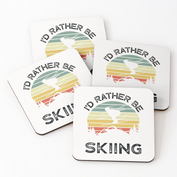 Item preview, I'd Rather Be Skiing Vintage Sunset Skier - Skiing Quotes designed and sold by husseiN-IQ.