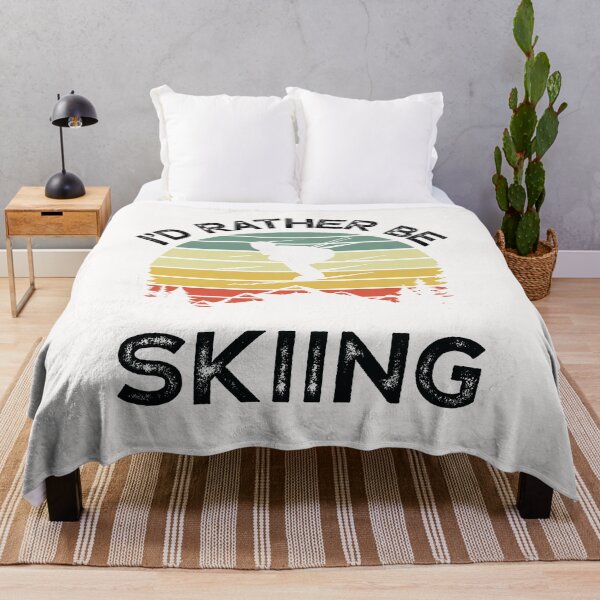 Item preview, I'd Rather Be Skiing Vintage Sunset Skier - Skiing Quotes designed and sold by husseiN-IQ.