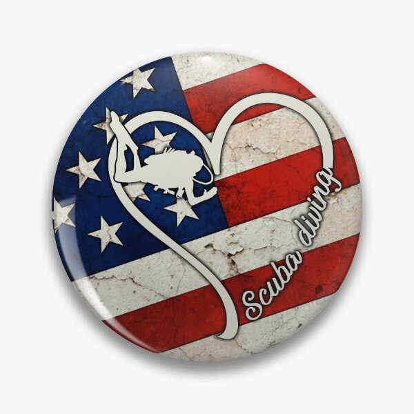 Item preview, Diving Love Heart American Flag designed and sold by LittleShop79.