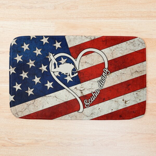 Item preview, Diving Love Heart American Flag designed and sold by LittleShop79.
