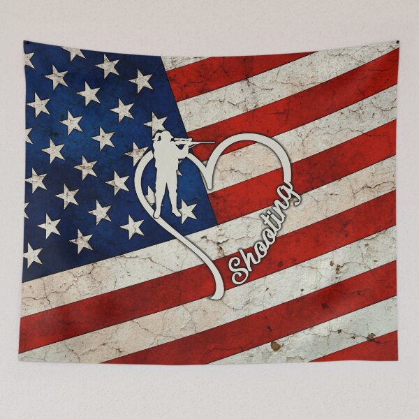 Item preview, Shooting Love Heart American Flag designed and sold by LittleShop79.