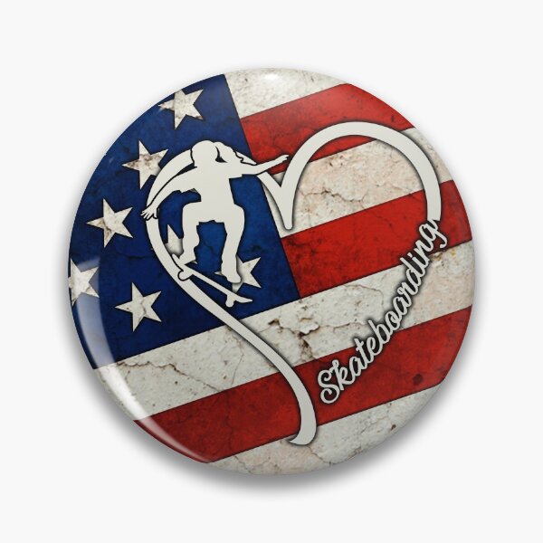 Item preview, Skateboarding Love Heart American Flag designed and sold by LittleShop79.
