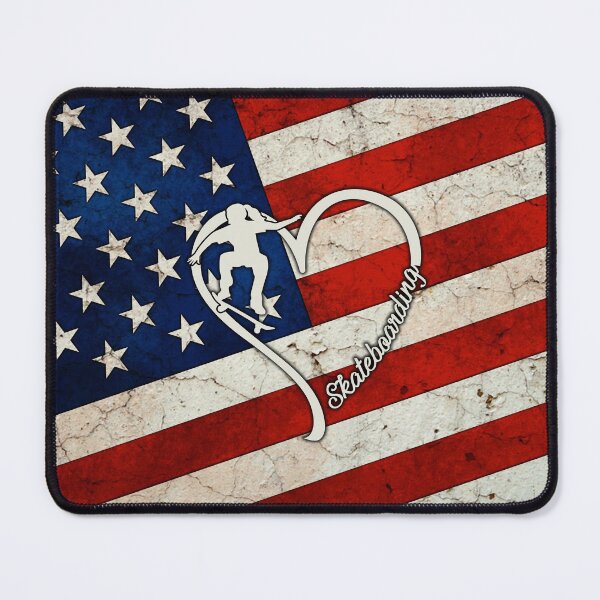 Item preview, Skateboarding Love Heart American Flag designed and sold by LittleShop79.