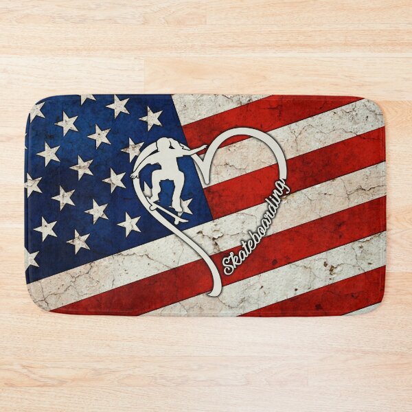 Item preview, Skateboarding Love Heart American Flag designed and sold by LittleShop79.