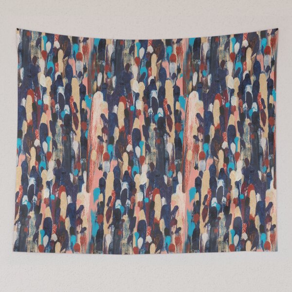 Item preview, abstract dots art - blue designed and sold by janeferwong.