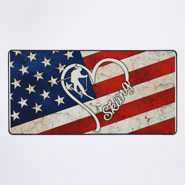 Item preview, Skiing Love Heart American Flag designed and sold by LittleShop79.