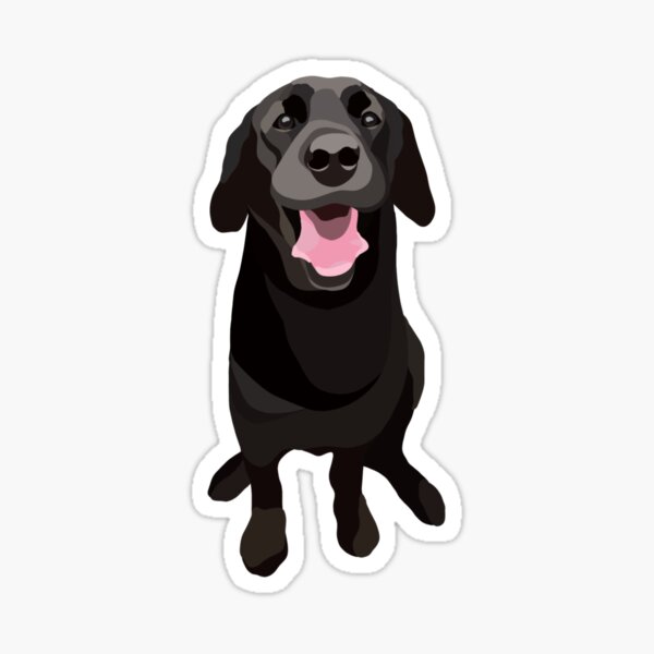 Nipitshop Patches Black Lab Labrador Cute Dog Red Collar Cartoon