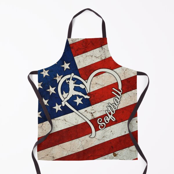 Item preview, Softball Love Heart American Flag designed and sold by LittleShop79.