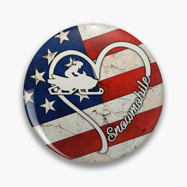 Item preview, Snowmobile Love Heart American Flag designed and sold by LittleShop79.