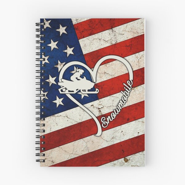 Item preview, Snowmobile Love Heart American Flag designed and sold by LittleShop79.