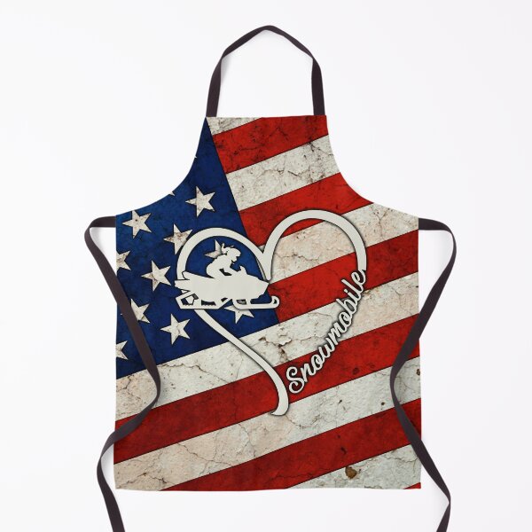 Item preview, Snowmobile Love Heart American Flag designed and sold by LittleShop79.