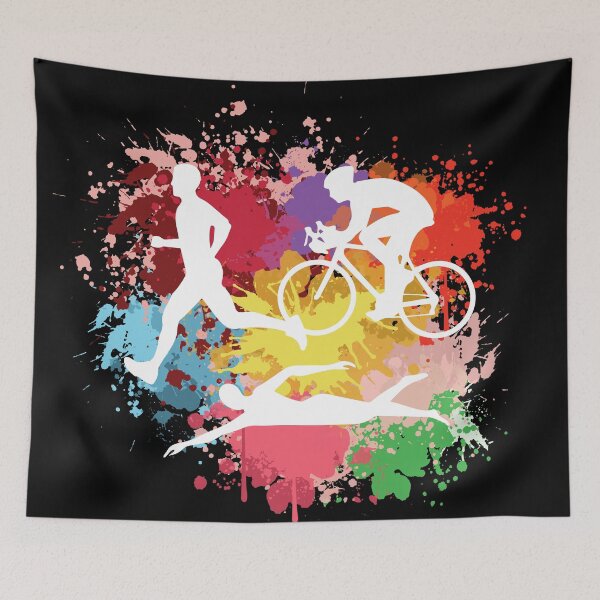 Item preview, Triathlon Colorful Watercolor Art designed and sold by LittleShop79.