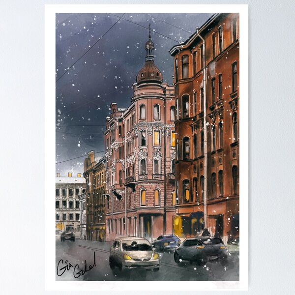 Item preview, Winter landscape of St.Petersburg designed and sold by Giagzhel.