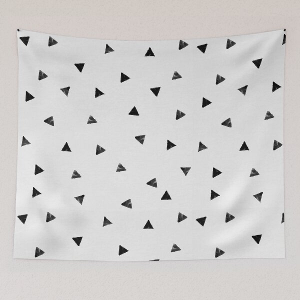 Item preview, triangle ink brush pattern, black and white designed and sold by Sneh Universe.