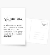 Grandma Definition,Gift for Nana, Gift for Grandma, Grandma's Birthday Gift,Burlap Print,Personalized Gift for Grandma Postcards