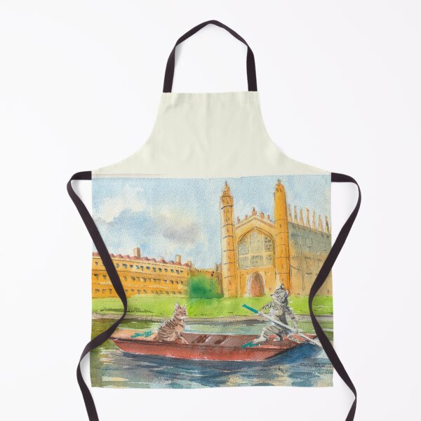 Item preview, Cat Punt on River Cam Watercolour Art designed and sold by ErinsGarden.