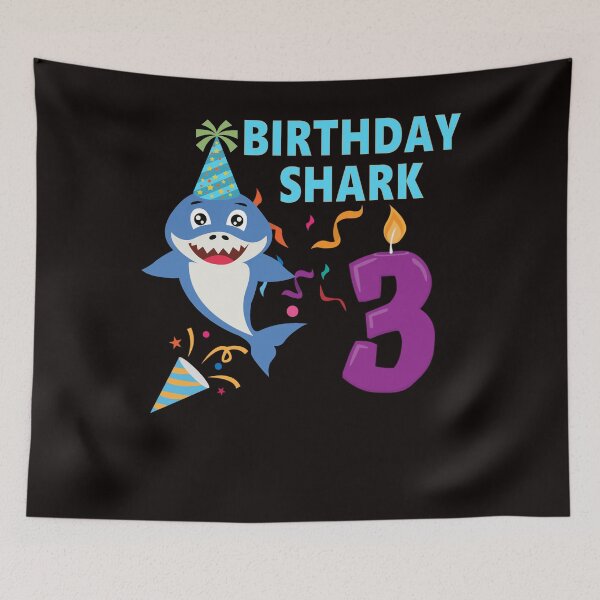 Item preview, Funny 3rd Birthday Kids Baby Cute Shark Birthday Boy 3 Years Old  designed and sold by ZANNIX.