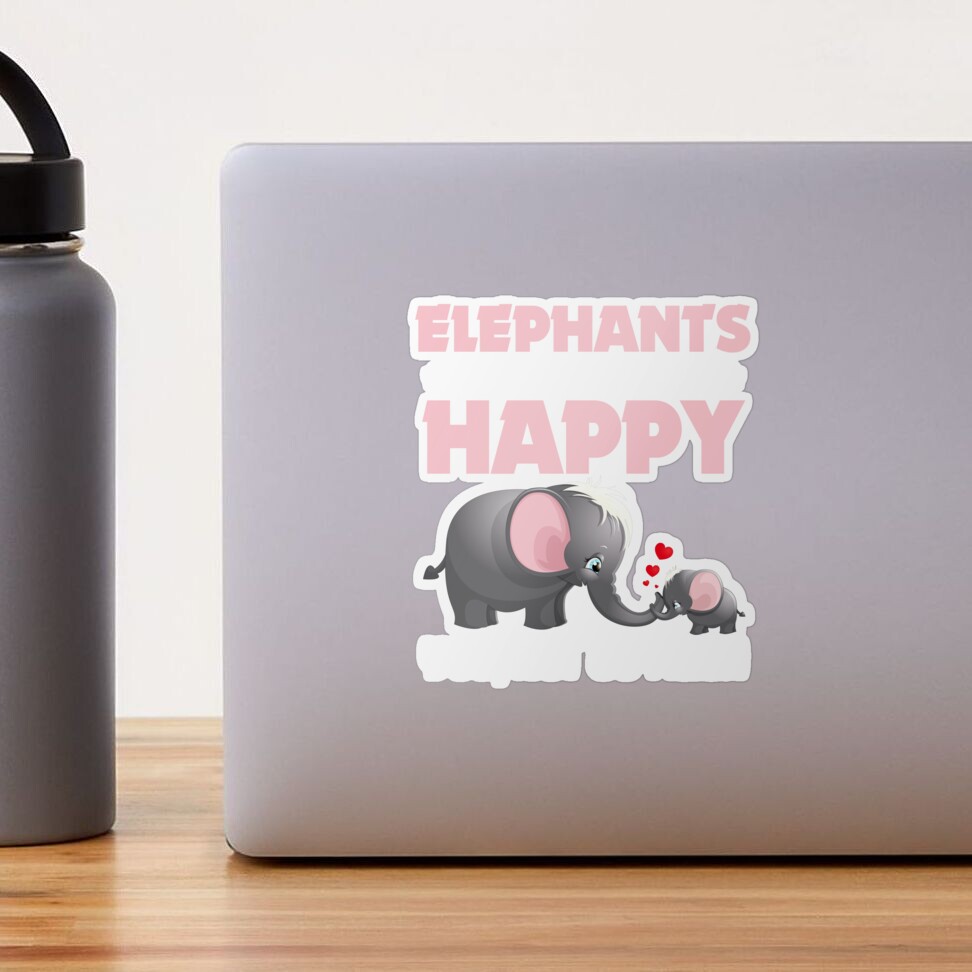 Elephants Make Me Happy Sticker for Sale by BeanxMax