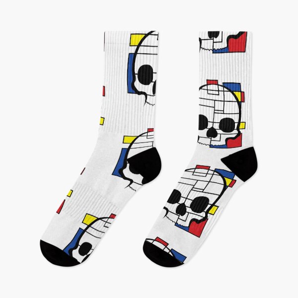 Item preview, Mondrian skull drawing designed and sold by Blondiabshop.