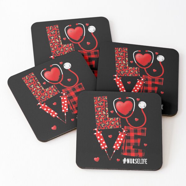 Item preview, Love Nurselife Valentine Nurse Leopard Print Plaid Heart T-Shirt designed and sold by Acton-Maran.