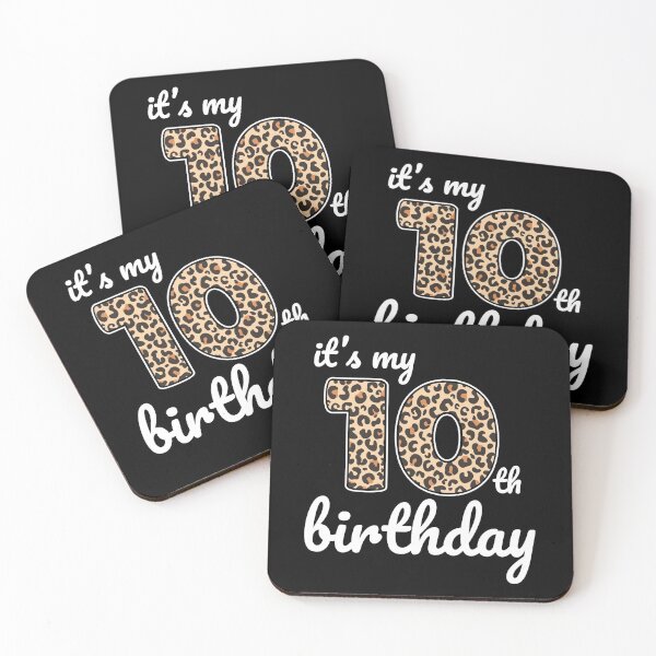 Item preview, Its my birthday, 10th Birthday Leopard Print, Kid Leopard 10th Birthday, 10 Years Old Wild Animal, Number Ten Safari Zoo designed and sold by singRsong.