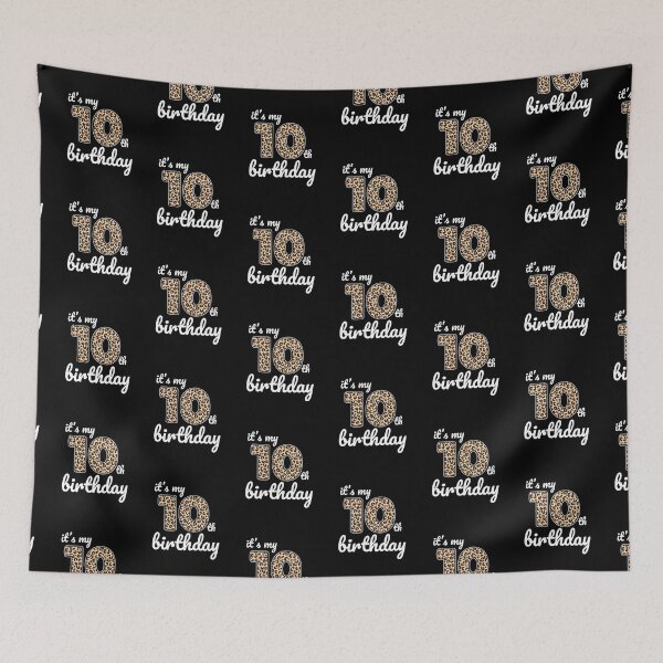 Item preview, Its my birthday, 10th Birthday Leopard Print, Kid Leopard 10th Birthday, 10 Years Old Wild Animal, Number Ten Safari Zoo designed and sold by singRsong.