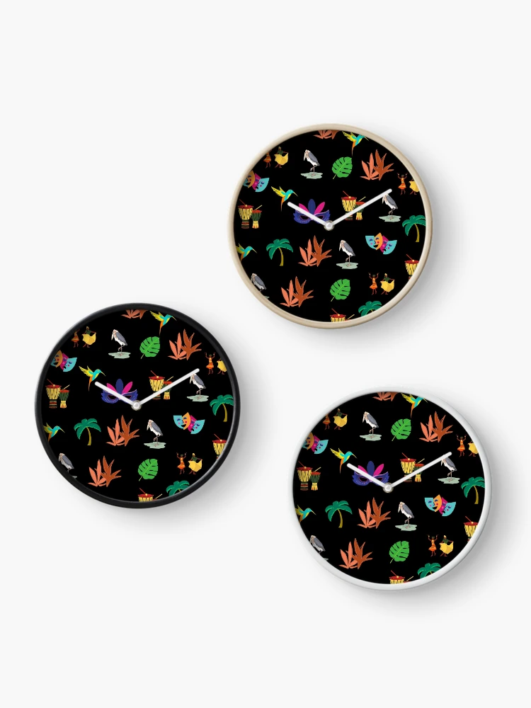 Thumbnail 3 of 4, Clock, Tropical Pattern designed and sold by GlobalHunt.