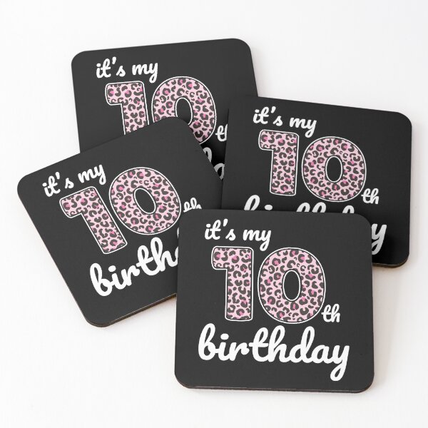 Item preview, Its my birthday, 10th Birthday Pink Leopard Print, Kid Pink Leopard 10th Birthday, 10 Years Old Wild Animal, Number Ten Safari Zoo designed and sold by singRsong.