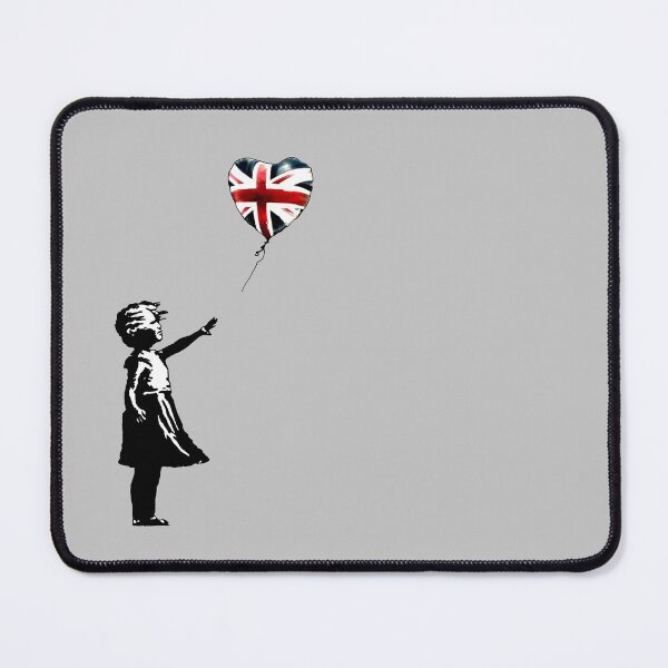 Item preview, Cool Banksy Girl with UK Flag Balloon  designed and sold by Black Pearl.