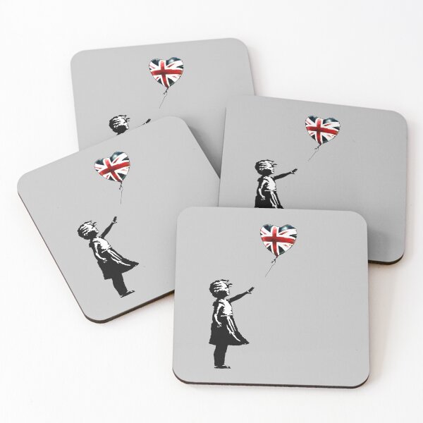 Item preview, Cool Banksy Girl with UK Flag Balloon  designed and sold by Black Pearl.