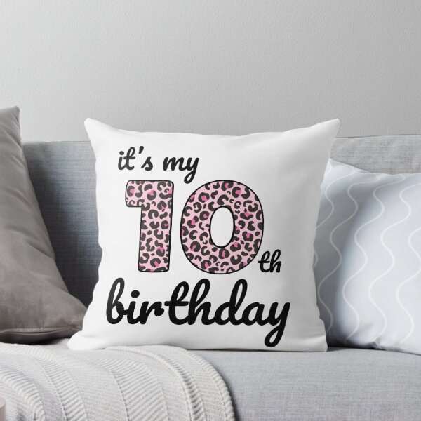 Item preview, Its my birthday, 10th Birthday Pink Leopard Print, Kid Pink Leopard 10th Birthday, 10 Years Old Wild Animal, Number Ten Safari Zoo designed and sold by singRsong.