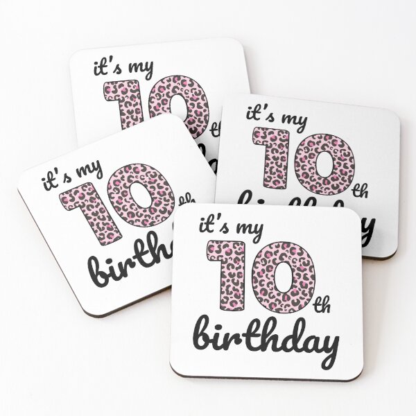 Item preview, Its my birthday, 10th Birthday Pink Leopard Print, Kid Pink Leopard 10th Birthday, 10 Years Old Wild Animal, Number Ten Safari Zoo designed and sold by singRsong.