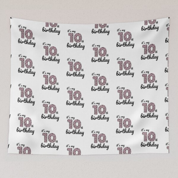 Item preview, Its my birthday, 10th Birthday Pink Leopard Print, Kid Pink Leopard 10th Birthday, 10 Years Old Wild Animal, Number Ten Safari Zoo designed and sold by singRsong.