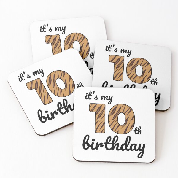 Item preview, Its my birthday, 10th Birthday Tiger Print, Kid Tiger 10th Birthday, 10 Years Old Wild Animal, Number Ten Safari Zoo designed and sold by singRsong.