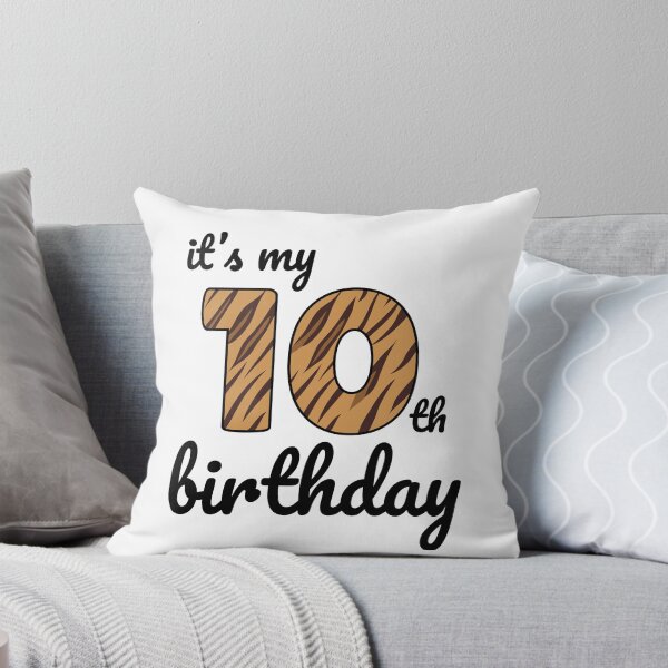 Item preview, Its my birthday, 10th Birthday Tiger Print, Kid Tiger 10th Birthday, 10 Years Old Wild Animal, Number Ten Safari Zoo designed and sold by singRsong.