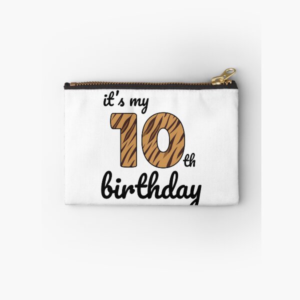 Item preview, Its my birthday, 10th Birthday Tiger Print, Kid Tiger 10th Birthday, 10 Years Old Wild Animal, Number Ten Safari Zoo designed and sold by singRsong.