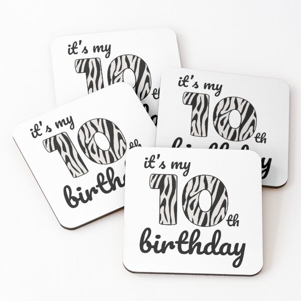Item preview, Its my birthday, 10th Birthday Zebra Print, Kid Zebra 10th Birthday, 10 Years Old Wild Animal, Number Ten Safari Zoo designed and sold by singRsong.