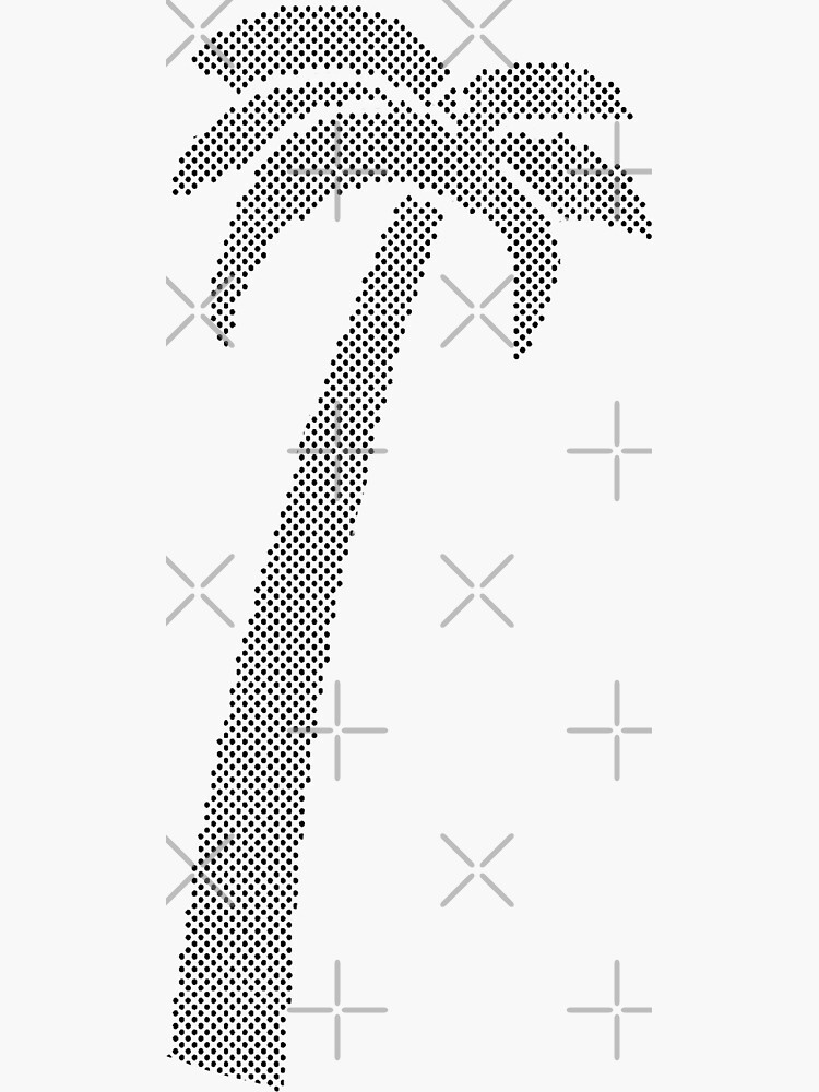 "Minimalist Dots Palm Tree" Sticker for Sale by DrawnByHand Redbubble