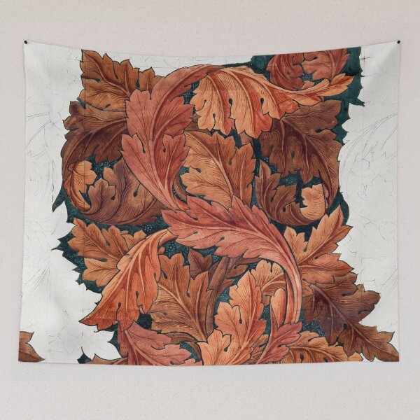 Item preview, William Morris Brown Acanthus ,Morris Botanical Pattern,Vintage Brown Leaves Pattern,Victorian Brown Leaves Pattern, designed and sold by Tamas Das.
