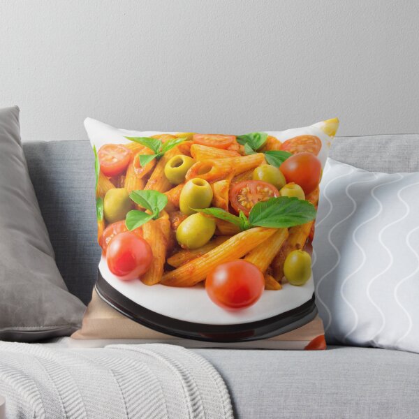 Item preview, Italian pasta penne in tomato sauce with olives and cherry tomatoes designed and sold by vladromensky.
