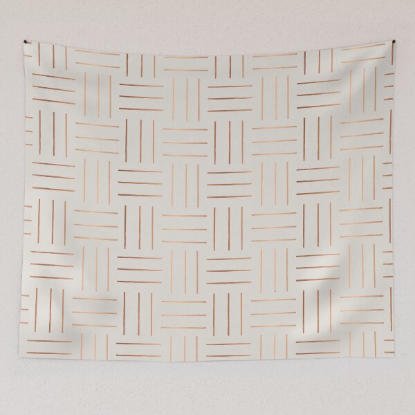 Aperçu de l'œuvre Motif géométrique - motif tressé, abstrait - gris beige, cuivre créée et vendue par BrittDDesigns.
