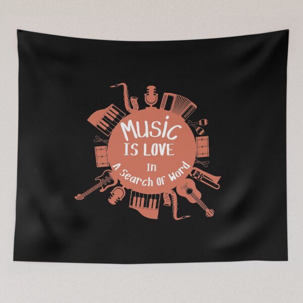 Item preview, Music Is Love In A Search Of Word - Funny Music Qoute For Musical And Humor Lovers  designed and sold by Diferenty Shop  ⭐⭐⭐⭐⭐.