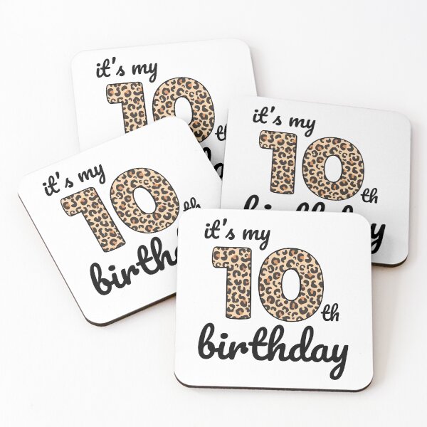 Item preview, Its my birthday, 10th Birthday Leopard Print, Kid Leopard 10th Birthday, 10 Years Old Wild Animal, Number Ten Safari Zoo designed and sold by singRsong.