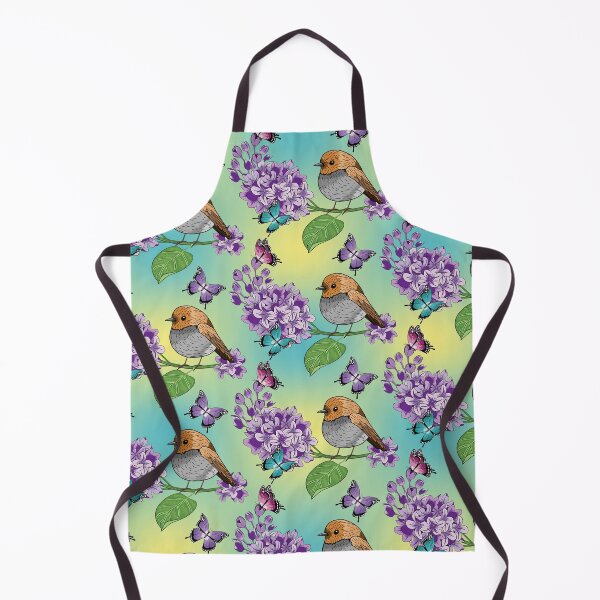 Item preview, Lilac Flowers - Butterflies And Robin Pattern designed and sold by Ayesha Saleem.