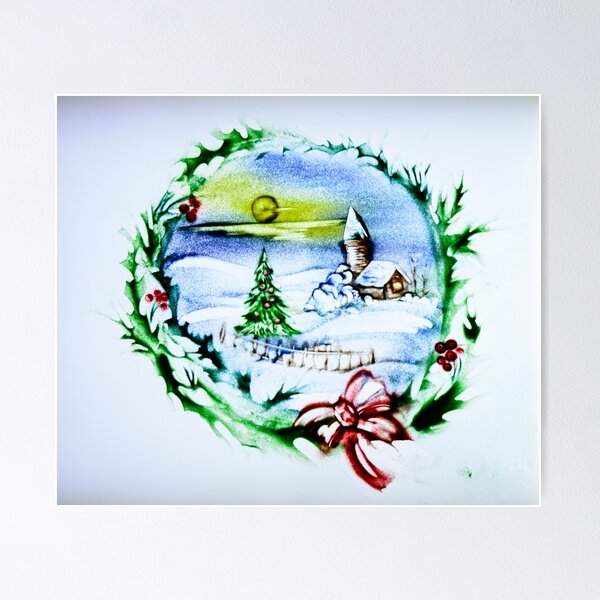 Item preview, Christmas Wreath with a Little Landscape designed and sold by sandexperiment.