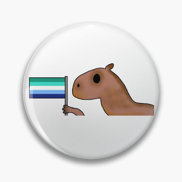 Item preview, capybara with gay flag designed and sold by EmoGayWorm.