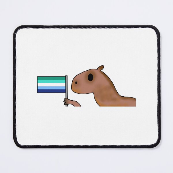 Item preview, capybara with gay flag designed and sold by EmoGayWorm.