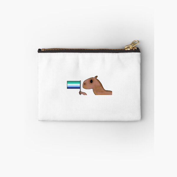 Item preview, capybara with gay flag designed and sold by EmoGayWorm.